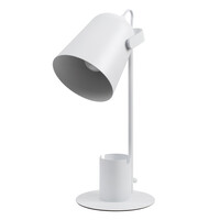 GloboStar® PENCASE 61564 Μοντέρνο Επιτραπέζιο Φωτιστικό Πορτατίφ Μονόφωτο 1 x E27 IP20 Λευκό Μέταλλο - Μ12 x Π15 x Υ38cm