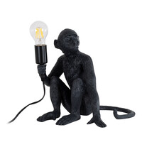 GloboStar® APES 01807 Μοντέρνο Επιτραπέζιο Φωτιστικό Πορτατίφ Μονόφωτο 1 x E27 IP20 Μαύρο Πλαστικό - Μ30 x Π27 x Υ30cm