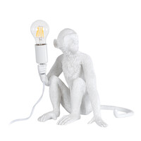 GloboStar® APES 01808 Μοντέρνο Επιτραπέζιο Φωτιστικό Πορτατίφ Μονόφωτο 1 x E27 IP20 Λευκό Πλαστικό - Μ30 x Π27 x Υ30cm