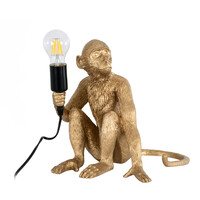 GloboStar® APES 01809 Μοντέρνο Επιτραπέζιο Φωτιστικό Πορτατίφ Μονόφωτο 1 x E27 IP20 Χρυσό & Μαύρο Πλαστικό - M30 x Π27 x Υ30cm