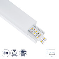 GloboStar® SURFACEPENDANT-PROFILE 70865-3M Προφίλ Αλουμινίου - Βάση & Ψύκτρα Ταινίας LED με Λευκό Γαλακτερό Κάλυμμα - Επιφανειακή & Κρεμαστή Χρήση - Πατητό Κάλυμμα - Λευκό - 3 Μέτρα - Μ300 x Π4.5 x Υ4.2cm
