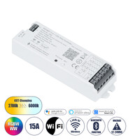 GloboStar® 73008 Ασύρματος WiFi LED RGBW+WW+CCT Controller IOS/Android 5in1 Bluetooth 2.4Ghz DC 12-24V Max 360W