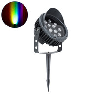 GLOBOSTAR® TREELIGHT-VINA 90362 Σποτ Φωτισμού με Αντιθαμβωτική Γρίλια για Φυτά - Δέντρα με Βάση Κήπου / Καρφωτό LED 24W 2040lm 10° DC 24V Αδιάβροχο IP65 RGBW DMX512 Dimmable - Γκρι Ανθρακί - Μ21.5 x Π18.3 x Υ14cm - 3 Χρόνια Εγγύηση