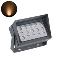 GLOBOSTAR® FLOOD-KAMY 90371 Προβολέας Σποτ Wall Washer με Αντιθαμβωτική Γρίλια LED 30W 2550lm 5° DC 24V Αδιάβροχο IP65 Αρχιτεκτονικό Πορτοκαλί 2200K Dimmable - Γκρι Ανθρακί - Μ19.5 x Π10.7 x Υ9.5cm - 3 Χρόνια Εγγύηση