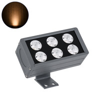 GLOBOSTAR® FLOOD-DANY 90374 Προβολέας Σποτ Wall Washer LED 24W 2040lm 5° DC 24V Αδιάβροχο IP65 Αρχιτεκτονικό Πορτοκαλί 2200K Dimmable - Γκρι Ανθρακί - Μ16 x Π9.5 x Υ7.5cm - 3 Χρόνια Εγγύηση