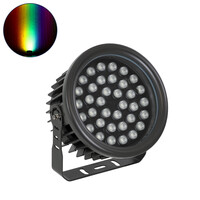 GLOBOSTAR® FLOOD-NEVA 90400 Προβολέας Σποτ Wall Washer LED 72W 6120lm 30° DC 24V Αδιάβροχο IP65 RGBW DMX512 Dimmable - Μαύρο - Μ24.5 x Π24.5 x Υ14.7cm - 3 Χρόνια Εγγύηση