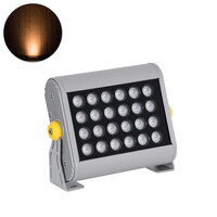 GLOBOSTAR® FLOOD-HENA 90444 Προβολέας Σποτ Wall Washer LED 24W 2040lm 30° AC 220-240V Αδιάβροχο IP67 Αρχιτεκτονικό Πορτοκαλί 2200K - Ασημί - Μ22.5 x Π6 x Υ16.5cm - 3 Χρόνια Εγγύηση