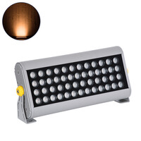 GLOBOSTAR® FLOOD-HENA 90446 Προβολέας Σποτ Wall Washer LED 48W 4080lm 30° AC 220-240V Αδιάβροχο IP67 Αρχιτεκτονικό Πορτοκαλί 2200K - Ασημί - Μ39 x Π6 x Υ17cm - 3 Χρόνια Εγγύηση