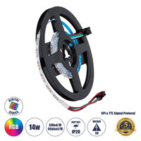 GLOBOSTAR® DIGIPRO 90605 Ψηφιακή Pixel Addressable Ταινία LED 14.4W/m 1152lm/m 120° DC 5V IP20 60 x SMD 3535 Chip/m 20 x Pixel/m Πολύχρωμο RGB Dimmable SPI/TTL Protocol IC WS2812/SK6812 - Μ2000 x Π4 x Υ1mm - Ρολό 2 Μέτρων - 5 Χρόνια Εγγύηση