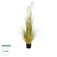 GloboStar® Artificial Garden PAMPAS GRASS 20105 Τεχνητό Διακοσμητικό Φυτό Γρασίδι της Πάμπας Υ150cm