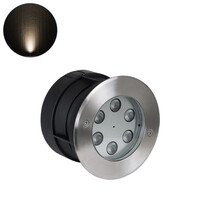 GLOBOSTAR® UNDERWATER-YUNI 90417 Υποβρύχιο Χωνευτό Σποτ για Σιντριβάνια/Πισίνες LED 6W 540lm 30° DC 24V Αδιάβροχο IP68 Θερμό Λευκό 2700K Dimmable - Ανοξείδωτο Ατσάλι 304 - Φ15 x Υ10cm - Q14cm - 3 Χρόνια Εγγύηση