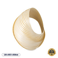 GloboStar® SALREL 02224 Boho Επιτοίχιο Φωτιστικό Απλίκα Μονόφωτο 1 x E27 IP20 Μπεζ Ξύλο - Μ30 x Π22 x Υ38cm