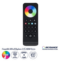 GloboStar® 71574 RS8 SKYDANCE Ασύρματο Χειριστήριο Αφής RF 2.4Ghz 8 Group για όλα τα RGB/RGBW SKYDANCE Controller DC 3V 2 x AAA - IP20 Μαύρο Μ14 x Π5 x Υ1.9cm - 5 Years Warranty