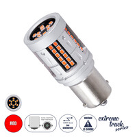 GloboStar® 1156 - BA15S - P21W 81277 Λάμπα Αυτοκινήτου & Φορτηγού LED  3rd Generation Can-Bus Extreme Truck Series 72xSMD3030 7W 840lm 360° DC 12-36V IP20 Φ2 x Υ5cm Κόκκινο