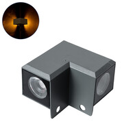 GLOBOSTAR® WALLLIGHT-DONA 90730 Αρχιτεκτονικό Γωνιακό Φωτιστικό LED 10W 850lm 10° DC 24V Αδιάβροχο IP66 Αρχιτεκτονικό Πορτοκαλί 2200K Dimmable - Γκρι Ανθρακί - Μ8 x Π8 x Υ6cm - 3 Χρόνια Εγγύηση