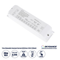 GloboStar® 73135 TE-36A SKYDANCE AC Triac Dimmable Constant Current LED Driver Push Dimming 1 Κανάλι AC 200-240V 1 x 0.34A 36W - Max 0.34A 36W - IP20 Μ17.5 x Π4.4 x Υ3cm - 5 Χρόνια Εγγύηση
