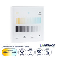 GloboStar® 73151 T12-S SKYDANCE Ασύρματο DMX512 Επιτοίχιο Χειριστήριο RF 2.4Ghz 1 Group για όλα τα SKYDANCE DMX512 Controller AC 100-240V Max 0.1A - IP20 Μ8.5 x Μ8.5 x Π8.5 x Υ3.5cm - 5 Χρόνια Εγγύηση