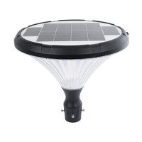 GLOBOSTAR® SOLARIOS 90502 Φωτιστικό Στύλου/Κολώνας Πλατείας/Πάρκου/Κήπου LED 40W 550lm 120° Ενσωματωμένο Φωτοβολταϊκό Panel 6V 12W & Επαναφορτιζόμενη Μπαταρία Li-ion 3.2V 15000mAh με Αισθητήρα Ημέρας-Νύχτας Αδιάβροχο IP65 Ψυχρό Λευκό 6000K - Γκρι Ανθρακί - Φ54 x Υ45cm - 2 Χρόνια Εγγύηση