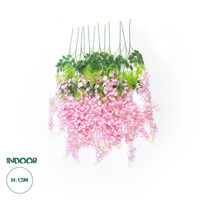 GloboStar® Artificial Garden PALE PINK WISTERIA FLOWER BRANCH 21511 Σετ 12 Τεχνητά Διακοσμητικά κλαδιά Βιστέριας Απαλό Ροζ Φ45 x Υ120cm