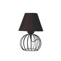 GloboStar® SHAPE 202-0057 Μοντέρνο Eπιτραπέζιο Φωτιστικό Πορτατίφ Μονόφωτο 1 x E27 IP20 Μαύρο Μέταλλο με Μαύρο Ύφασμα - Μ16 x Π16 x Υ30cm