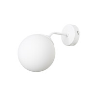 GloboStar® DALPH 203-0035 Vintage Επιτοίχιο Φωτιστικό Απλίκα Μονόφωτο 1 x E27 IP20 Λευκό Μέταλλο με Λευκό Γυαλί - M15 x Π18 x Υ22.5cm