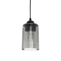 GloboStar® TORUS 203-0063 Μοντέρνο Κρεμαστό Φωτιστικό Καμπάνα Μονόφωτο 1 x E27 IP20 Μαύρο Πλαστικό - Μ10.5 x Π10.5 x Υ18.5cm