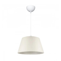 GloboStar® TRIANGLE 204-0089 Μοντέρνο Κρεμαστό Φωτιστικό Kαπέλο Μονόφωτο 1 x E27 IP20 Λευκό Ύφασμα - Μ37 x Π37 x Υ70cm