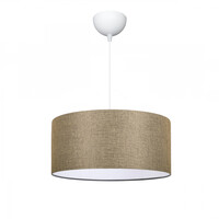 GloboStar® LOFTY 204-0090 Μοντέρνο Κρεμαστό Φωτιστικό Kαπέλο Μονόφωτο 1 x E27 IP20 Μπεζ Ύφασμα - Μ38 x Π38 x Υ70cm