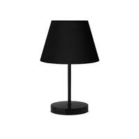 GloboStar® LARA 204-0074 Μοντέρνο Eπιτραπέζιο Φωτιστικό Πορτατίφ Μονόφωτο 1 x E27 IP20 Μαύρο Μέταλλο με Μαύρο Ύφασμα - Μ22 x Π22 x Υ36cm
