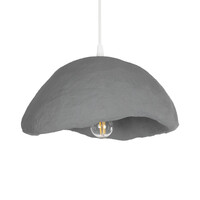 GloboStar® CONCRETE 201-0047 Μοντέρνο Κρεμαστό Φωτιστικό Καμπάνα Μονόφωτο 1 x E27 IP20 Γκρι Πολυστερίνη με Γκρι Ρητίνη - Μ31 x Π29 x Υ70cm