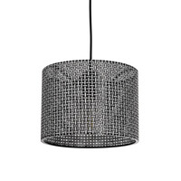 GloboStar® CLAIRIE 203-0133 Μοντέρνο Κρεμαστό Φωτιστικό Καπέλο Μονόφωτο 1 x E27 IP20 Μαύρο Ύφασμα - Μ22 x Π22 x Υ93cm