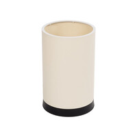 GloboStar® CYLINDER 203-0183 Μοντέρνο Επιτραπέζιο Φωτιστικό Πορτατίφ Μονόφωτο 1 x E27 IP20 Μαύρο Μέταλλο με Λευκό Υφασμα - Μ14 x Π14 x Υ21cm