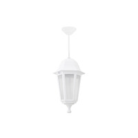 GloboStar® VITRO 203-0199 Vintage Κρεμαστό Φωτιστικό Φαναράκι Μονόφωτο 1 x E27 IP44 Λευκό Πλαστικό Σώμα - Μ16 x Π16 x Υ48cm