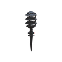 GloboStar® LANTERNA 203-0242 Μοντέρνο Καρφωτό Φωτιστικό Φαναράκι Μονόφωτο 1 x E27 IP44 Μαύρο Πλαστικό Σώμα - Μ17 x Π17 x Υ80cm