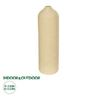 GloboStar® Artificial Garden VALENCIA 21246 Διακοσμητικό Κεραμικό Βάζo Μπεζ Π10 x Μ10 x Υ33 cm