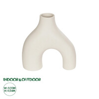 GloboStar® Artificial Garden TOLEDO 21250 Διακοσμητικό Κεραμικό Βάζo Μπεζ Π23 x Μ10 x Υ24 cm