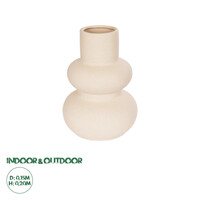 GloboStar® Artificial Garden QUARTZ 21254 Διακοσμητικό Κεραμικό Βάζo Μπεζ Π15 x Μ15 x Υ20 cm