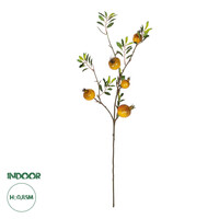 GloboStar® Artificial Garden YELLOW POMEGRANATE  FRUIT BRANCH 21445 Τεχνητό Διακοσμητικό Κίτρινη Κλαδί Ροδιά Y85cm
