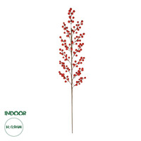 GloboStar® Artificial Garden RED BERRIES FRUIT BRANCH 21440 Τεχνητό Διακοσμητικό Κλαδί Κόκκινο Γκί Y96cm