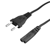 POWERTECH καλώδιο τροφοδοσίας CAB-P040, copper, 2x 0.75mm, 1.5m, μαύρο