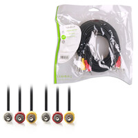 NEDIS CVGP24300BK100 Composite Video Cable 3x RCA Male-3x RCA Male,10 m,Black