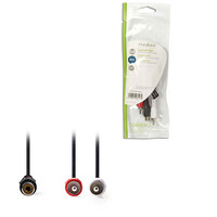 NEDIS CAGP24020BK02 Subwoofer Cable 2x RCA Male - RCA Female 0.2m Black