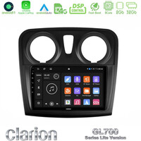 Clarion Gl700 Lite Series 8core Android11 2+32gb Dacia Dokker Navigation Multimedia Tablet 9" με Carplay & Android Auto u-G72l-Dc1132