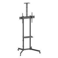 BRATECK βάση δαπέδου τηλεόρασης T1042T, 37-70" έως 45kg, με ράφια & ροδάκια