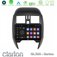 Clarion Gl300 Series 4core Android11 2+32gb Nissan Micra 2013-2016 Navigation Multimedia Tablet 9" με Carplay & Android Auto u-gl3-Ns1065