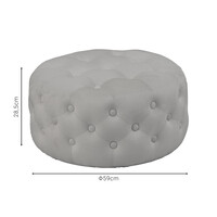 Σκαμπό-πουφ Ferdia pakoworld βελούδο γκρι Φ59x28.5εκ