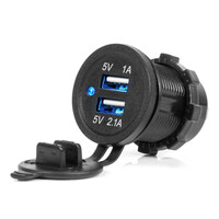 04216/AM ΠΡΙΖΑ ΜΕ 2 ΘΥΡΕΣ USB ΚΑΙ ΚΑΠΑΚΙ ΜΑΥΡΗ 12/24V 3.1A ΑΔΙΑΒΡΟΧΗ ΜΕ ΜΠΛΕ LED ΦΩΣ ΕΝΔΕΙΞΗΣ  AMIO - 1 ΤΕΜ.