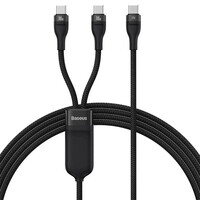 Baseus Καλώδιο USB 2σε1 Flash Series USB-C σε USB-C 100W, 1.5m Μαύρο (CASS060001) (BASCASS060001)