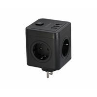 jager ΚΥΒΟΣ ΣΟΥΚΟ VENEX - 4 ΘΕΣΕΙΣ ΣΟΥΚΟ -  3 ΘΥΡΕΣ  USB A - ΜΑΥΡΟ (TW3U4E-B)
