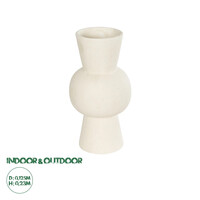 GloboStar® Artificial Garden BANGKOK 21274 Διακοσμητική Κεραμική Γλάστρα Μπεζ Μ12.5 x Π12.5 x Υ23cm